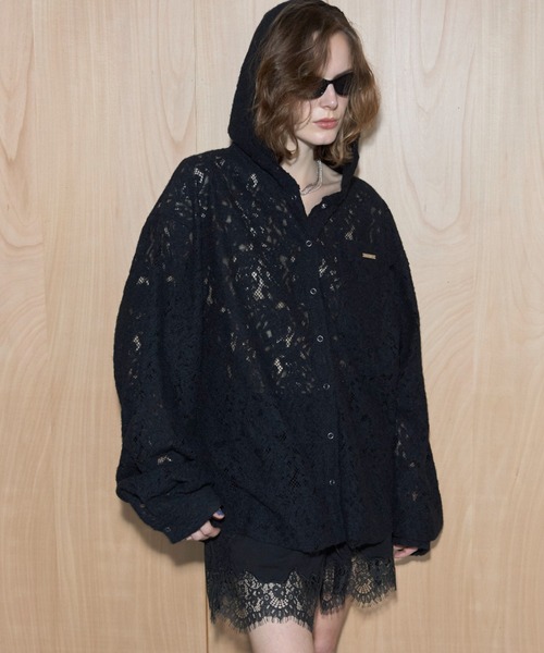 JOSE MOON(ジョゼムーン)の「HOODIE LACE SHIRTS(シャツ/ブラウス・レディース・レッド/ブラック/ホワイト/ブラウン・FREE)」の20枚目の写真