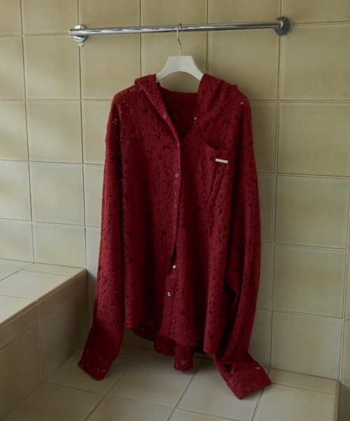 JOSE MOON(ジョゼムーン)の「HOODIE LACE SHIRTS(シャツ/ブラウス・レディース・レッド/ブラック/ホワイト/ブラウン・FREE)」の9枚目の写真
