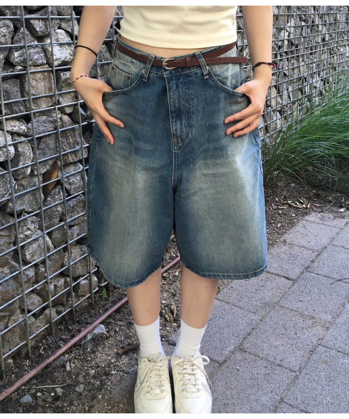 JUAN HOMME（ジュアンオム）の「ウォッシュドバミューダデニムパンツ（ブルー）（デニムパンツ・メンズ・その他・SMALL/MEDIUM/LARGE）」の5枚目の写真
