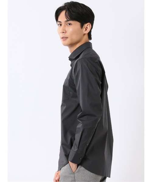 TAKA-Q(タカキュー)の「シャツ 長袖 メンズ ストレッチ 綿混 ブロード ワイドカラー プリント 総柄 ゼブラ(シャツ/ブラウス・メンズ・ブラック・LARGE/X-LARGE/MEDIUM)」の3枚目の写真