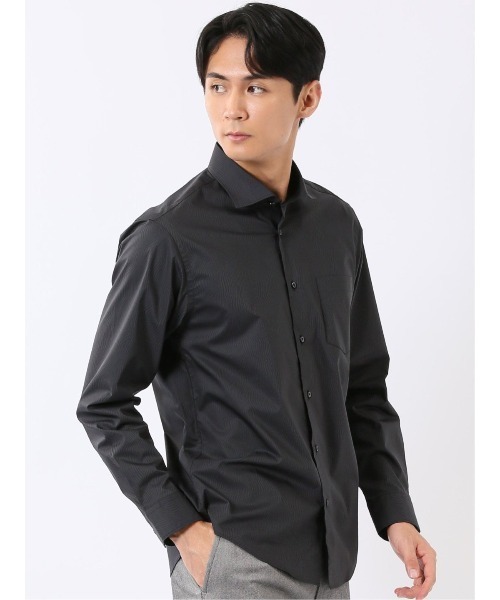 TAKA-Q(タカキュー)の「シャツ 長袖 メンズ ストレッチ 綿混 ブロード ワイドカラー プリント 総柄 ゼブラ(シャツ/ブラウス・メンズ・ブラック・LARGE/X-LARGE/MEDIUM)」の5枚目の写真