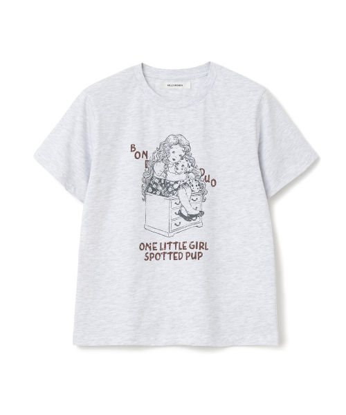 MILLO WOMEN（ミロウーマン）の「リトルポートレートTシャツ [ホワイトメランジ]（Tシャツ/カットソー・レディース・その他・ONE SIZE）」の2枚目の写真