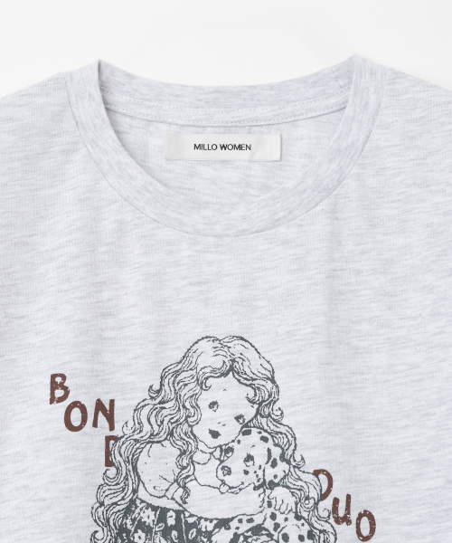 MILLO WOMEN（ミロウーマン）の「リトルポートレートTシャツ [ホワイトメランジ]（Tシャツ/カットソー・レディース・その他・ONE SIZE）」の4枚目の写真