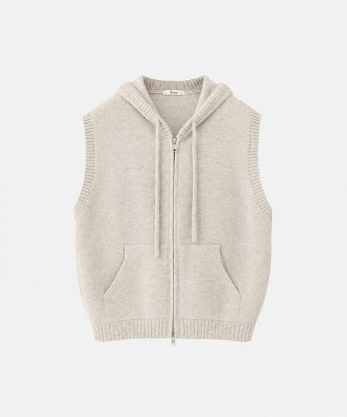 CANAL JEAN(キャナルジーン)の「El mar パーカーニットベスト(ベスト・レディース・チャコールグレー/グレー/ブラウン・ONE SIZE)」の4枚目の写真