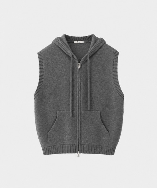 CANAL JEAN(キャナルジーン)の「El mar パーカーニットベスト(ベスト・レディース・チャコールグレー/グレー/ブラウン・ONE SIZE)」の5枚目の写真