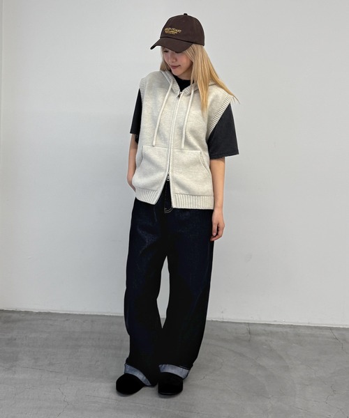 CANAL JEAN(キャナルジーン)の「El mar パーカーニットベスト(ベスト・レディース・チャコールグレー/グレー/ブラウン・ONE SIZE)」の19枚目の写真