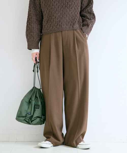 B.C STOCK(ベーセーストック)の「手洗い可 / BASICトラウザーパンツ(スラックス・レディース・ブラウン/チャコールグレー/ブラック・MEDIUM/SMALL)」の3枚目の写真