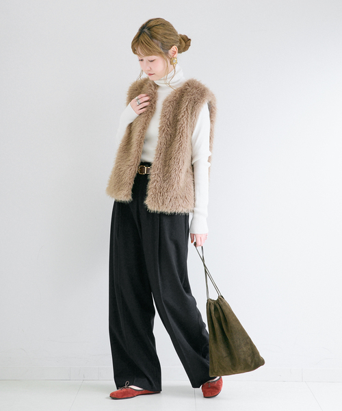 B.C STOCK(ベーセーストック)の「手洗い可 / BASICトラウザーパンツ(スラックス・レディース・ブラウン/チャコールグレー/ブラック・MEDIUM/SMALL)」の20枚目の写真