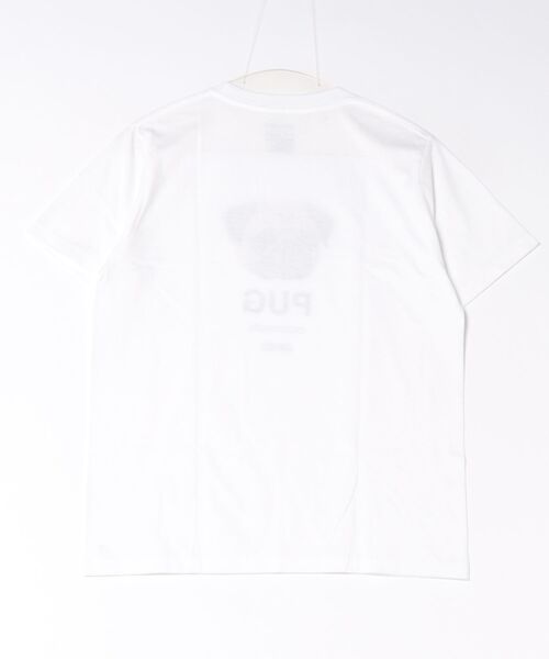 Moftique(モフティック)の「Moftique(モフティック) エントリーモデル 半袖Tシャツ アニマル パグ 犬 ドッグ ペット インクジェットプリント 褪せ感 4.0オンス 薄手 トップス カットソー 夏 カジュアル レディース ユニセックス(Tシャツ/カットソー・レディース・ホワイト・S)」の2枚目の写真