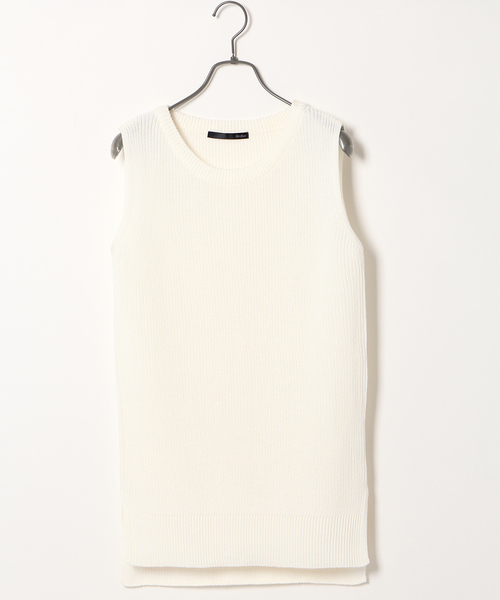 Heather（ヘザー）の「アゼアミスリットノースリーブ　716287（ニット/セーター・レディース・オフホワイト/キャメル/カーキ・FREE）」の2枚目の写真