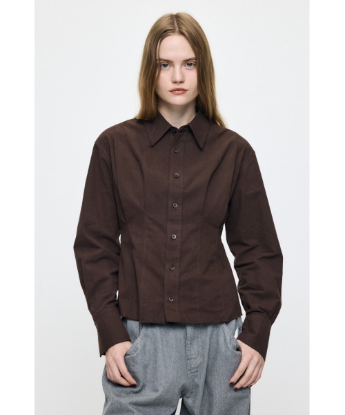 MOUSSY(マウジー)の「CORSET FIT シャツ(シャツ/ブラウス・レディース・ブラウン/ピンク・FREE)」の3枚目の写真