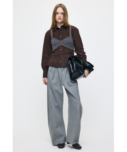 MOUSSY(マウジー)の「CORSET FIT シャツ(シャツ/ブラウス・レディース・ブラウン/ピンク・FREE)」の5枚目の写真