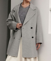 【2026AW】【M～Lサイズ展開】ウールブレンドダブルブレストミドルチェスターコート ハーフコート