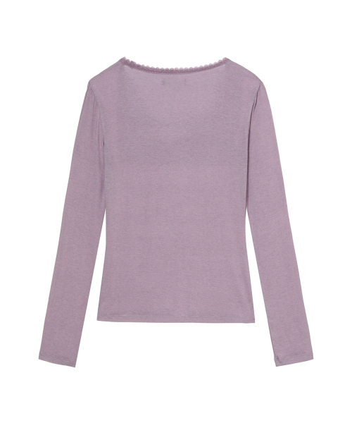 DEINET（ダイニット）の「LOVE IS THE LACE LONG SLEEVE IN LIGHT PURPLE（Tシャツ/カットソー・レディース・その他・FREE）」の2枚目の写真