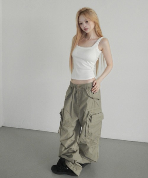 THEAIRTOWN(ジエアタウン)の「van wide poket pt(カーゴパンツ・レディース・ブラック/ベージュ・FREE)」の17枚目の写真