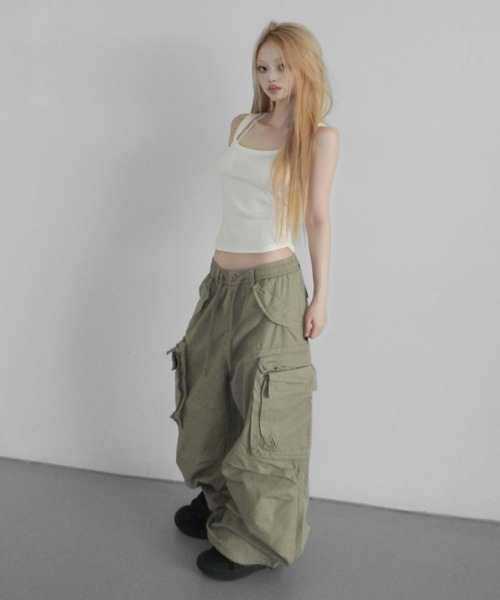 THEAIRTOWN(ジエアタウン)の「van wide poket pt(カーゴパンツ・レディース・ブラック/ベージュ・FREE)」の16枚目の写真