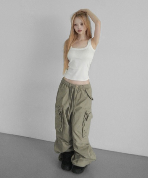 THEAIRTOWN(ジエアタウン)の「van wide poket pt(カーゴパンツ・レディース・ブラック/ベージュ・FREE)」の18枚目の写真