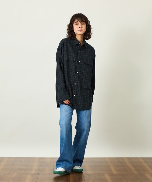 MACKINTOSH PHILOSOPHY(マッキントッシュ フィロソフィー)の「GREY LABEL フランネルチェックシャツ(シャツ/ブラウス・レディース・グリーン/ベージュ系その他4・2)」の4枚目の写真