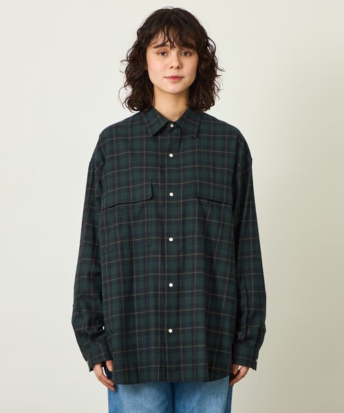 MACKINTOSH PHILOSOPHY(マッキントッシュ フィロソフィー)の「GREY LABEL フランネルチェックシャツ(シャツ/ブラウス・レディース・グリーン/ベージュ系その他4・2)」の6枚目の写真
