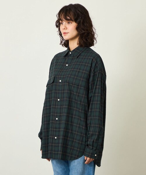 MACKINTOSH PHILOSOPHY(マッキントッシュ フィロソフィー)の「GREY LABEL フランネルチェックシャツ(シャツ/ブラウス・レディース・グリーン/ベージュ系その他4・2)」の7枚目の写真