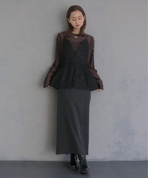 &g'aime（アンジェム）の「【&ｇ'aime 】ジャガードドッキングワンピース　Jacquard Docking Dress（ワンピース）」