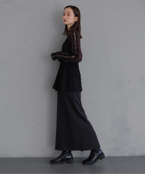 &g'aime（アンジェム）の「【&ｇ'aime 】ジャガードドッキングワンピース　Jacquard Docking Dress（ワンピース・レディース・ブラック/ブラウン・FREE）」の16枚目の写真
