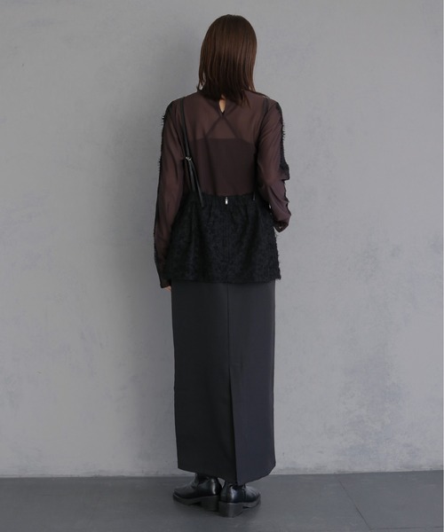 &g'aime（アンジェム）の「【&ｇ'aime 】ジャガードドッキングワンピース　Jacquard Docking Dress（ワンピース・レディース・ブラック/ブラウン・FREE）」の17枚目の写真