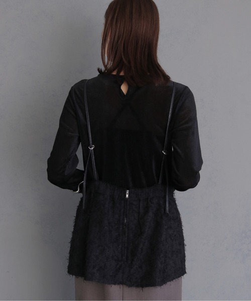 &g'aime（アンジェム）の「【&ｇ'aime 】ジャガードドッキングワンピース　Jacquard Docking Dress（ワンピース・レディース・ブラック/ブラウン・FREE）」の6枚目の写真
