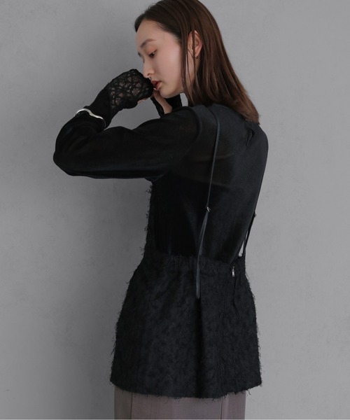 &g'aime（アンジェム）の「【&ｇ'aime 】ジャガードドッキングワンピース　Jacquard Docking Dress（ワンピース・レディース・ブラック/ブラウン・FREE）」の5枚目の写真