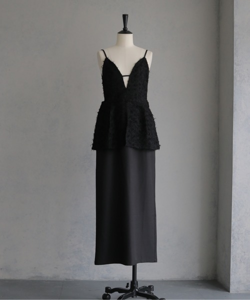 &g'aime（アンジェム）の「【&ｇ'aime 】ジャガードドッキングワンピース　Jacquard Docking Dress（ワンピース・レディース・ブラック/ブラウン・FREE）」の7枚目の写真