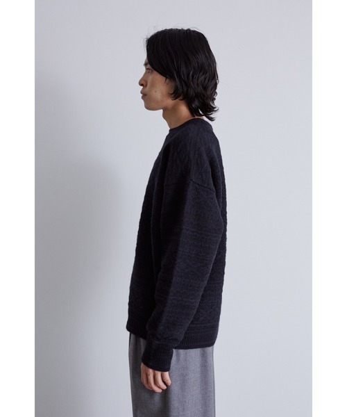 YLEVE(イレーヴ)の「YLEVE / ORGANIC WOOL SUPER FINE ALPACA PATTERN KN(ニット/セーター・メンズ・ブラック・5/4)」の3枚目の写真