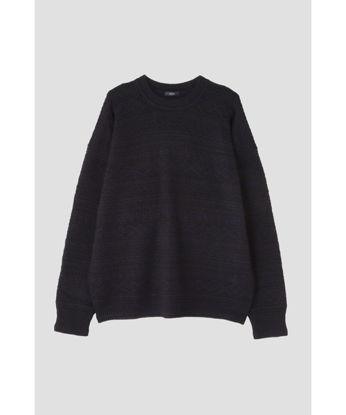 YLEVE(イレーヴ)の「YLEVE / ORGANIC WOOL SUPER FINE ALPACA PATTERN KN(ニット/セーター・メンズ・ブラック・5/4)」の5枚目の写真