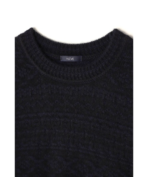 YLEVE(イレーヴ)の「YLEVE / ORGANIC WOOL SUPER FINE ALPACA PATTERN KN(ニット/セーター・メンズ・ブラック・5/4)」の7枚目の写真