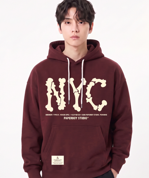 PAPERBOY(ペーパーボーイ)の「NYC スケルトンフーディー-ブラック(パーカー・レディース・その他・SMALL/MEDIUM/LARGE/X-LARGE)」の2枚目の写真