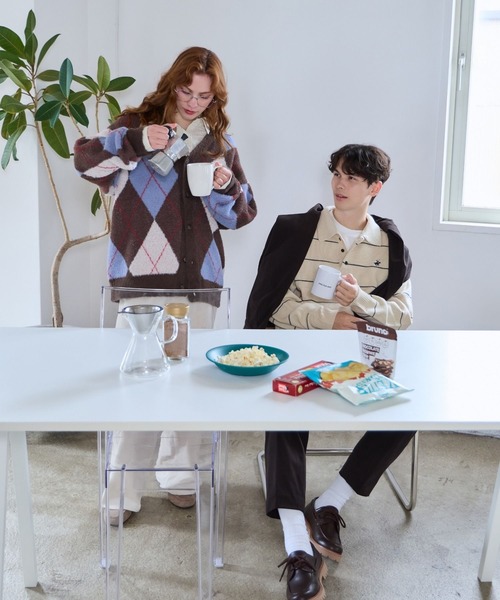 GLOBAL WORK（グローバルワーク）の「【BEVERLY HILLS POLO CLUB】UNISEX/ニットポロプルオーバー/685693（ニット/セーター・メンズ・ネイビー/アイボリー・LARGE/MEDIUM/SMALL）」の3枚目の写真