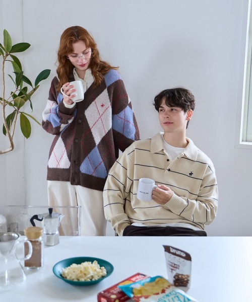 GLOBAL WORK（グローバルワーク）の「【BEVERLY HILLS POLO CLUB】UNISEX/ニットポロプルオーバー/685693（ニット/セーター・メンズ・ネイビー/アイボリー・LARGE/MEDIUM/SMALL）」の6枚目の写真