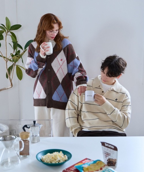 GLOBAL WORK（グローバルワーク）の「【BEVERLY HILLS POLO CLUB】UNISEX/ニットポロプルオーバー/685693（ニット/セーター・メンズ・ネイビー/アイボリー・LARGE/MEDIUM/SMALL）」の7枚目の写真