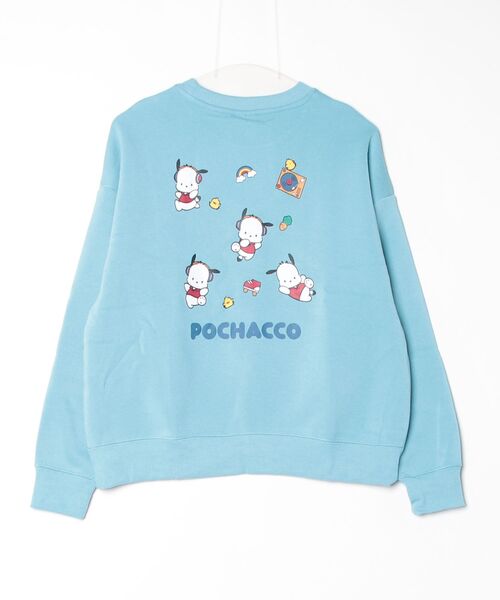 sanrio(サンリオ)の「【71】【Sanrio/サンリオ】サンリオキャラクターズ バックプリント クルーネック スウェット/トレーナー/ハローキティ/ポチャッコ/クロミ/はなまるおばけ/キャラクター/ワイドシルエット/裏起毛/Y2K/レディース(スウェット・レディース・オートミール/サックスブルー/パープル/イエロー・M/L)」の8枚目の写真