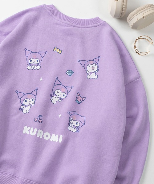 sanrio(サンリオ)の「【71】【Sanrio/サンリオ】サンリオキャラクターズ バックプリント クルーネック スウェット/トレーナー/ハローキティ/ポチャッコ/クロミ/はなまるおばけ/キャラクター/ワイドシルエット/裏起毛/Y2K/レディース(スウェット・レディース・オートミール/サックスブルー/パープル/イエロー・M/L)」の3枚目の写真
