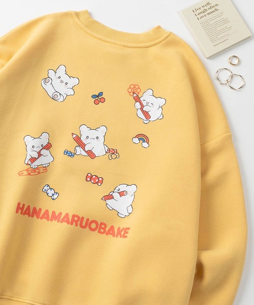 sanrio(サンリオ)の「【71】【Sanrio/サンリオ】サンリオキャラクターズ バックプリント クルーネック スウェット/トレーナー/ハローキティ/ポチャッコ/クロミ/はなまるおばけ/キャラクター/ワイドシルエット/裏起毛/Y2K/レディース(スウェット・レディース・オートミール/サックスブルー/パープル/イエロー・M/L)」の4枚目の写真