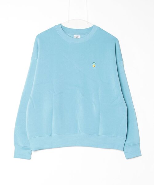 sanrio(サンリオ)の「【71】【Sanrio/サンリオ】サンリオキャラクターズ バックプリント クルーネック スウェット/トレーナー/ハローキティ/ポチャッコ/クロミ/はなまるおばけ/キャラクター/ワイドシルエット/裏起毛/Y2K/レディース(スウェット・レディース・オートミール/サックスブルー/パープル/イエロー・M/L)」の7枚目の写真