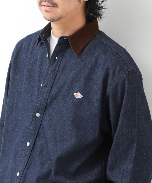 DANTON(ダントン)の「【DANTON/ダントン】LIGHT DENIM 切替デニムシャツ(DT-B0478 SDM)(シャツ/ブラウス・メンズ・ネイビー/ブラック・42/40/38)」の3枚目の写真