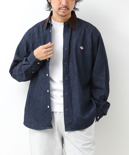 DANTON(ダントン)の「【DANTON/ダントン】LIGHT DENIM 切替デニムシャツ(DT-B0478 SDM)(シャツ/ブラウス・メンズ・ネイビー/ブラック・42/40/38)」の6枚目の写真
