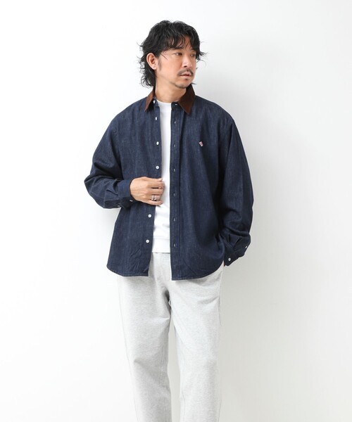 DANTON(ダントン)の「【DANTON/ダントン】LIGHT DENIM 切替デニムシャツ(DT-B0478 SDM)(シャツ/ブラウス・メンズ・ネイビー/ブラック・42/40/38)」の17枚目の写真