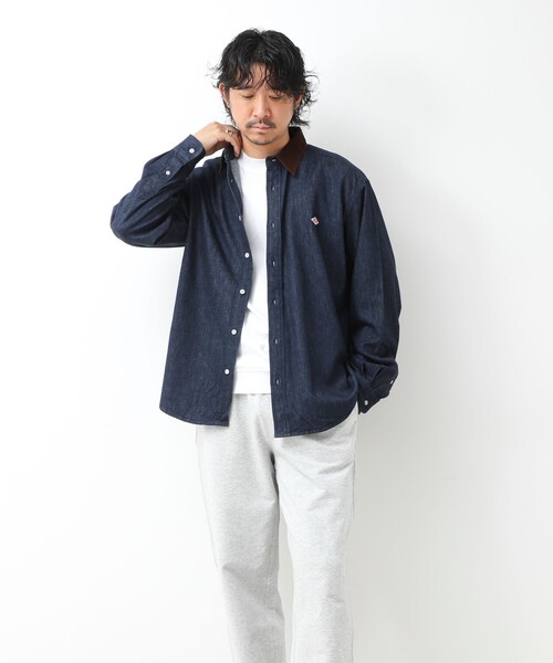DANTON(ダントン)の「【DANTON/ダントン】LIGHT DENIM 切替デニムシャツ(DT-B0478 SDM)(シャツ/ブラウス・メンズ・ネイビー/ブラック・42/40/38)」の18枚目の写真
