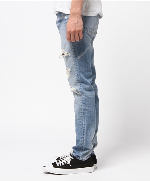 JACKROSE（ジャックローズ）の「【日本製】ハードダメージタイトストレートデニム（デニムパンツ・メンズ・サックスブルー・M/L/XL/S）」の2枚目の写真