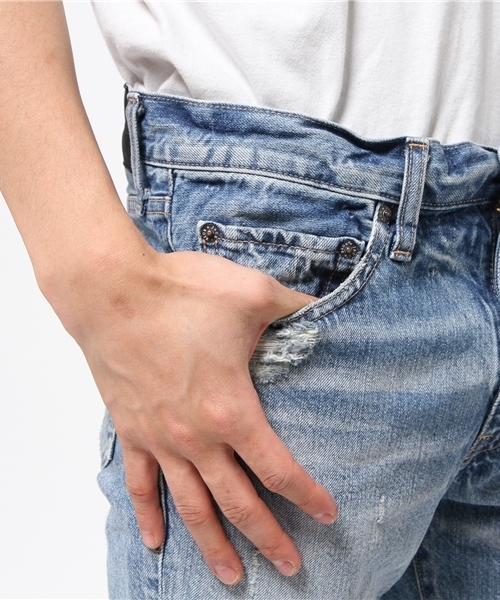 JACKROSE（ジャックローズ）の「【日本製】ハードダメージタイトストレートデニム（デニムパンツ・メンズ・サックスブルー・M/L/XL/S）」の11枚目の写真