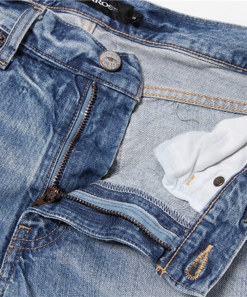 JACKROSE（ジャックローズ）の「【日本製】ハードダメージタイトストレートデニム（デニムパンツ・メンズ・サックスブルー・M/L/XL/S）」の4枚目の写真
