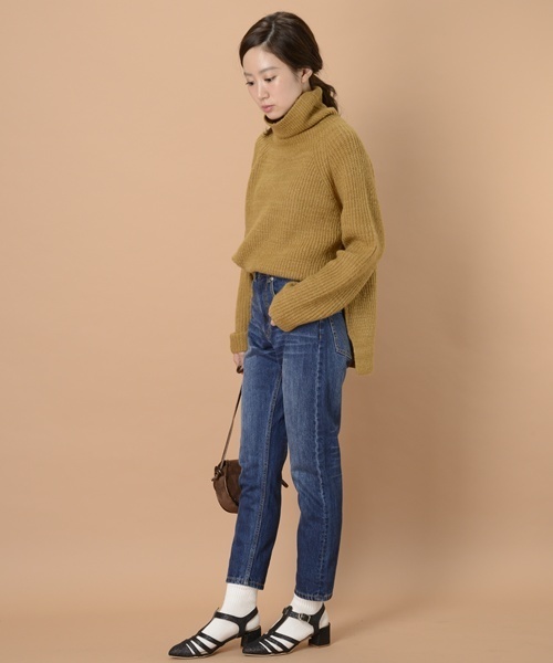 mystic（ミスティック）の「タートルニットプルオーバー（ニット/セーター・レディース・キャメル/ピンク/ブラック/グレー/ブルー・ﾌﾘ-）」の11枚目の写真