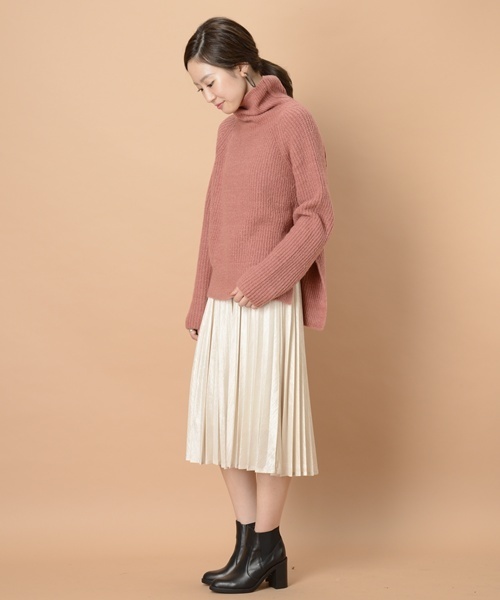 mystic（ミスティック）の「タートルニットプルオーバー（ニット/セーター・レディース・キャメル/ピンク/ブラック/グレー/ブルー・ﾌﾘ-）」の12枚目の写真